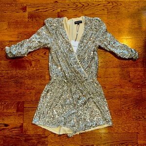Silver sequin romper.  BNWT XXS